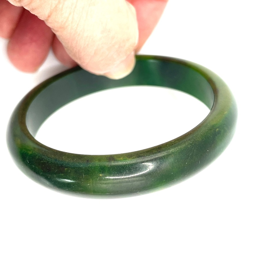 Vintage Green Bakelite 409 Tested SMALL Bangle Bracelet READ